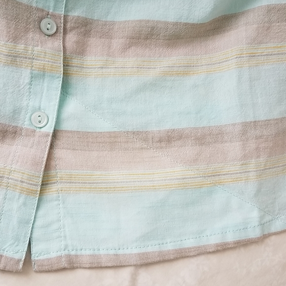 Aventura Blue/Tan Striped Fair Trade Organic Top - Picture 5 of 8